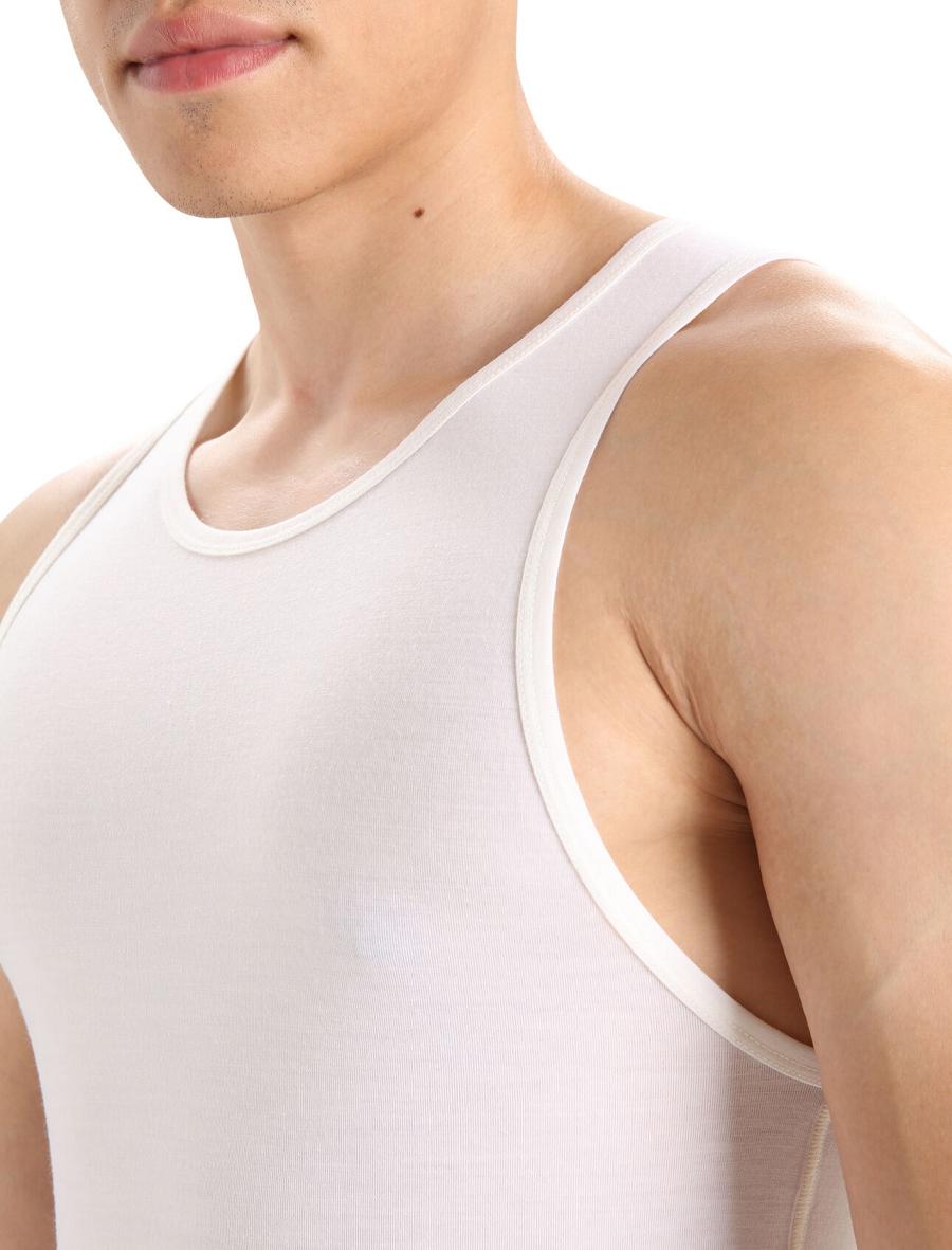 Sous Vêtement Icebreaker Merino Anatomica Tank Top Homme Blanche | FR 1286RVDW